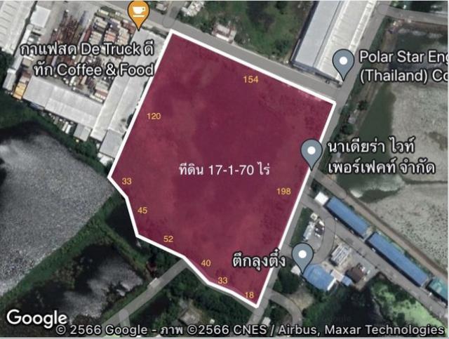 ขายที่ดินถมแล้ว 17 ไร่กว่า แปลงมุม ติดถนน 2 ด้าน พื้นที่สีเหลือง บางบ่อ สมุทรปราการ เหมาะสร้างหมู่บ้าน โรงงานหรือโกดังคลังสินค้า