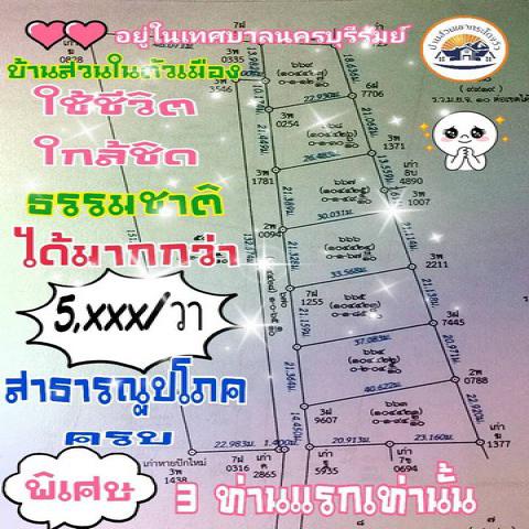 ขายที่ดินแบ่งขาย ใกล้เขากระโดง อำเภอเมือง จังหวัดบุรีรัมย์ โครงการบ้านสวนเขากระโดงวิว